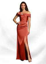 Augday Altonia Mermaid Off the Shoulder Stretch Satin Dress