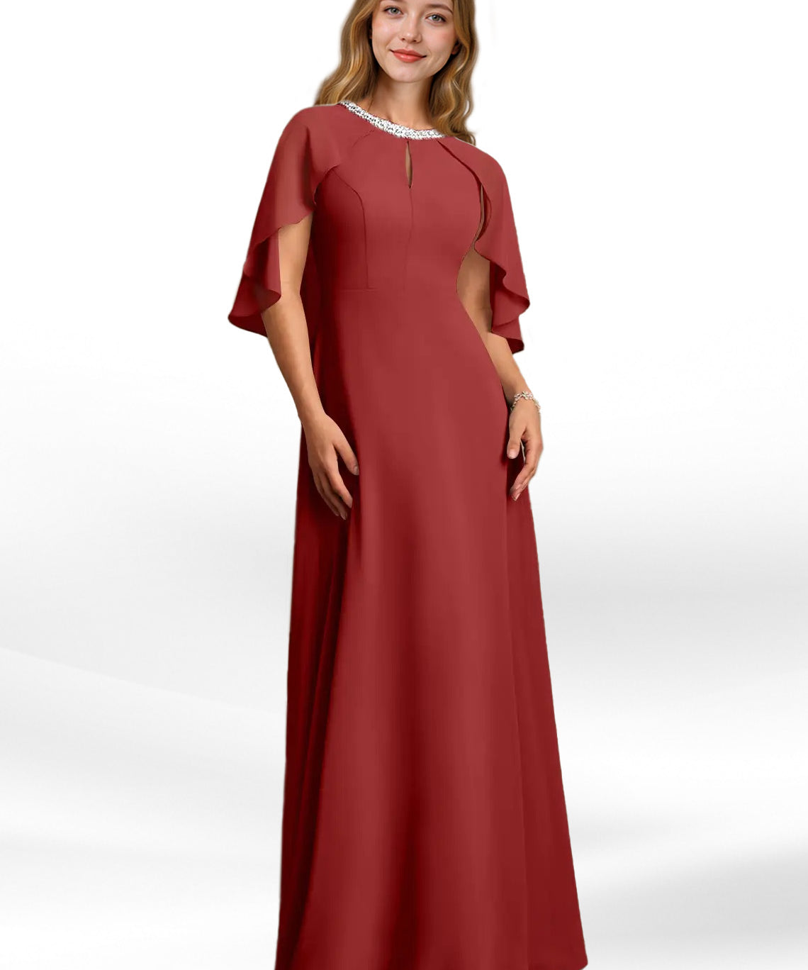 Augday Winnifred A-Line Beaded Chiffon Dress