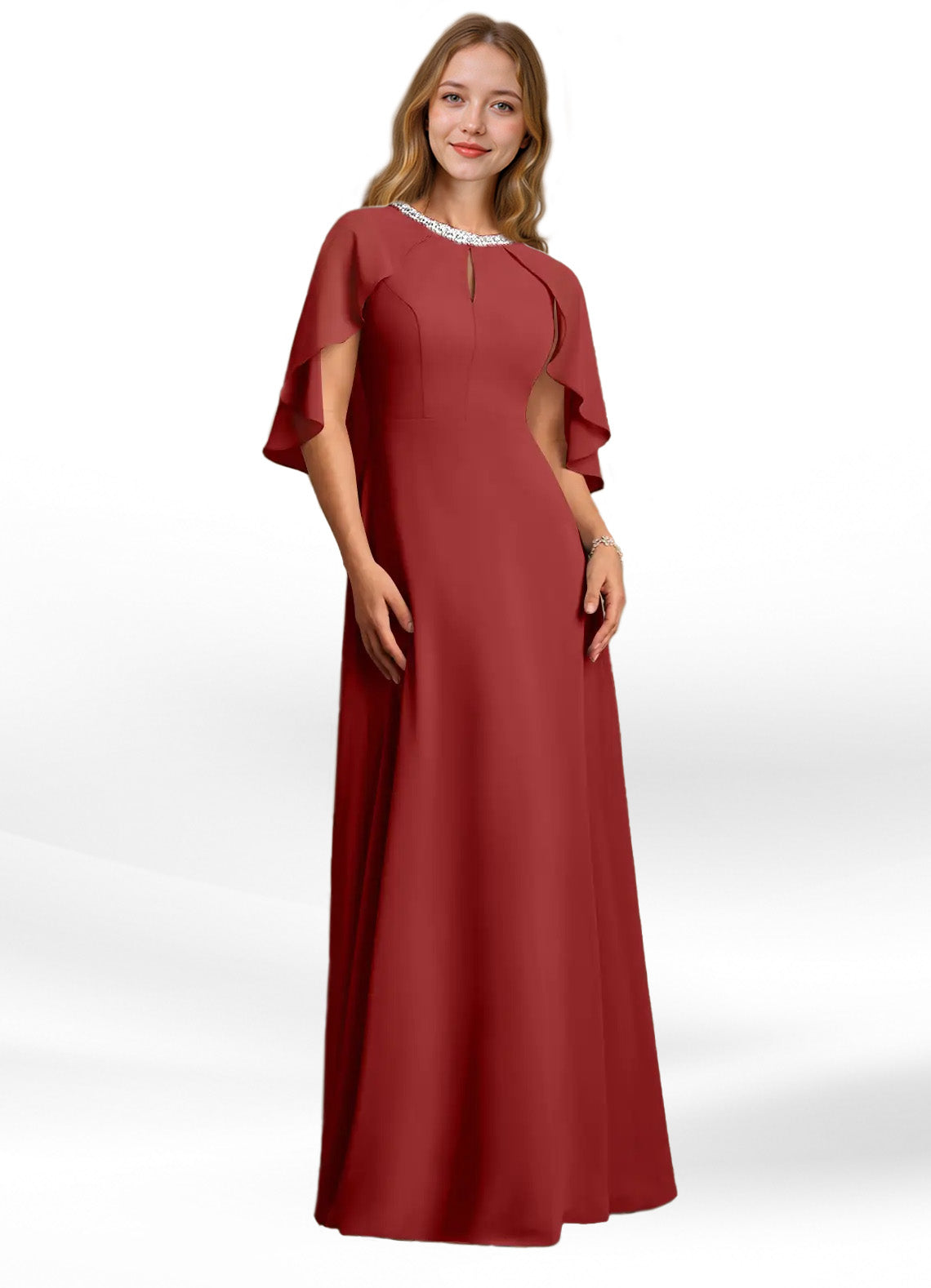 Augday Winnifred A-Line Beaded Chiffon Dress