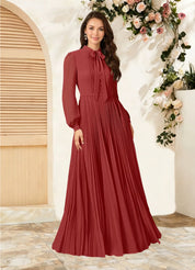 Augday Adellah A-Line Pleated Chiffon Dress