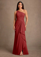Augday Floy Sheath One Shoulder Chiffon Dress
