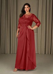 Augday Calanthe A-Line Scoop Chiffon Dress Plus Size