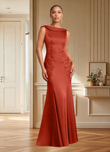 Augday Franny Sheath Lace Stretch Satin Dress