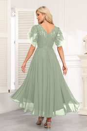 Augday Chiffon Lace Sequins Mother of the Bridesmaid Dresses