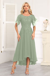 Augday Chiffon Lace Sequins Mother of the Bridesmaid Dresses