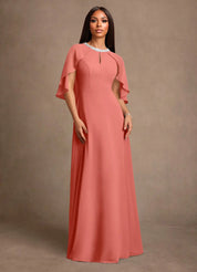 Augday Winnifred A-Line Beaded Chiffon Dress