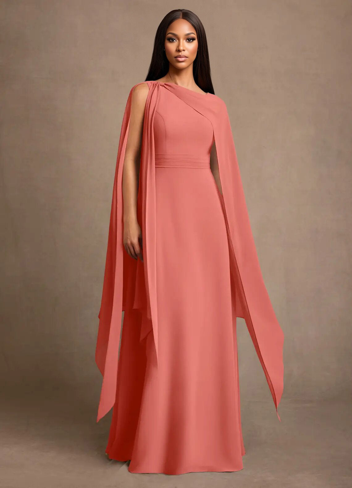 Augday Liddie A-Line Pleated Chiffon Dress