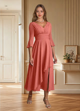 Augday Aerynne A-Line Pleated Chiffon Dress