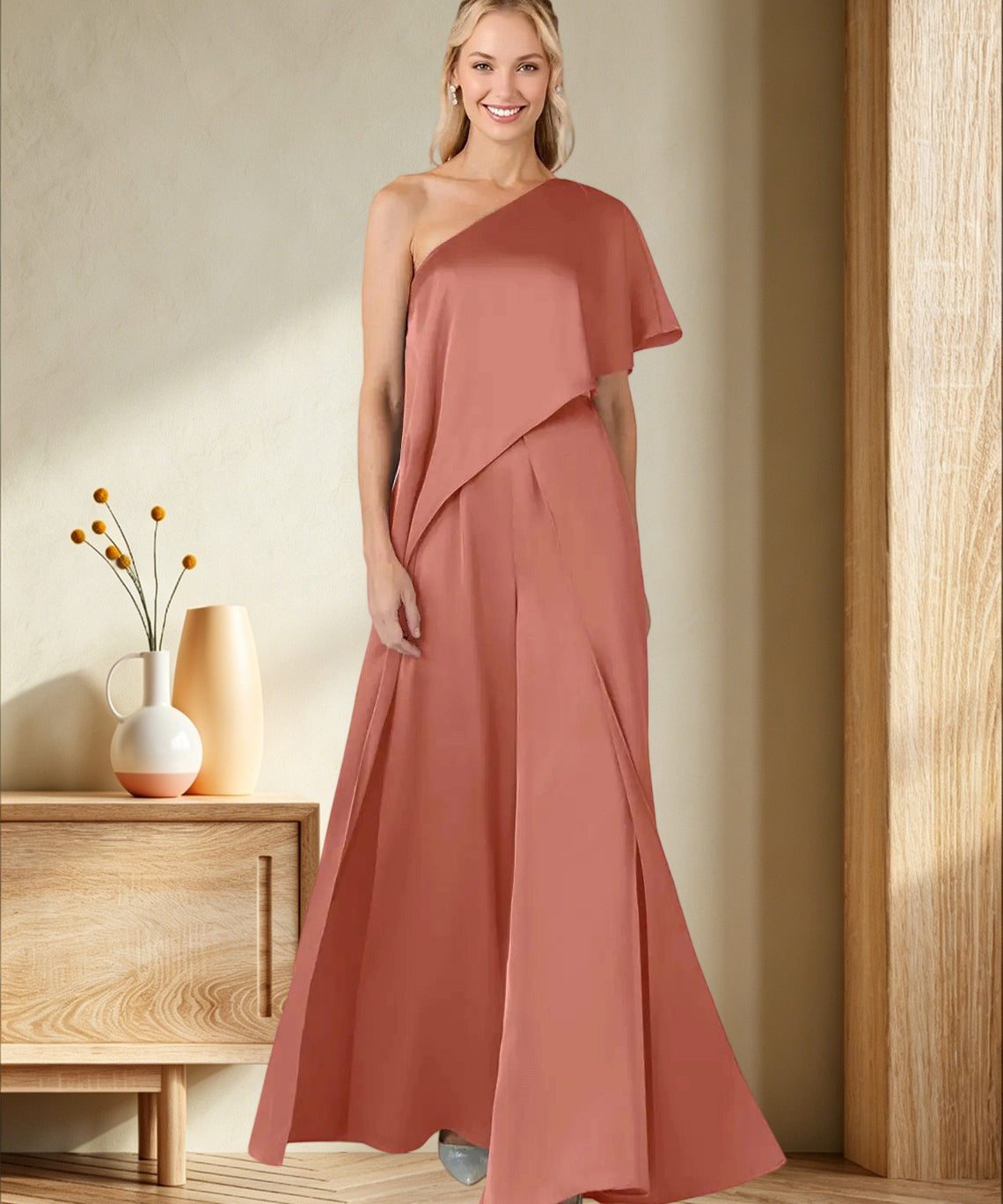 Pantsuit Stretch Satin Dress