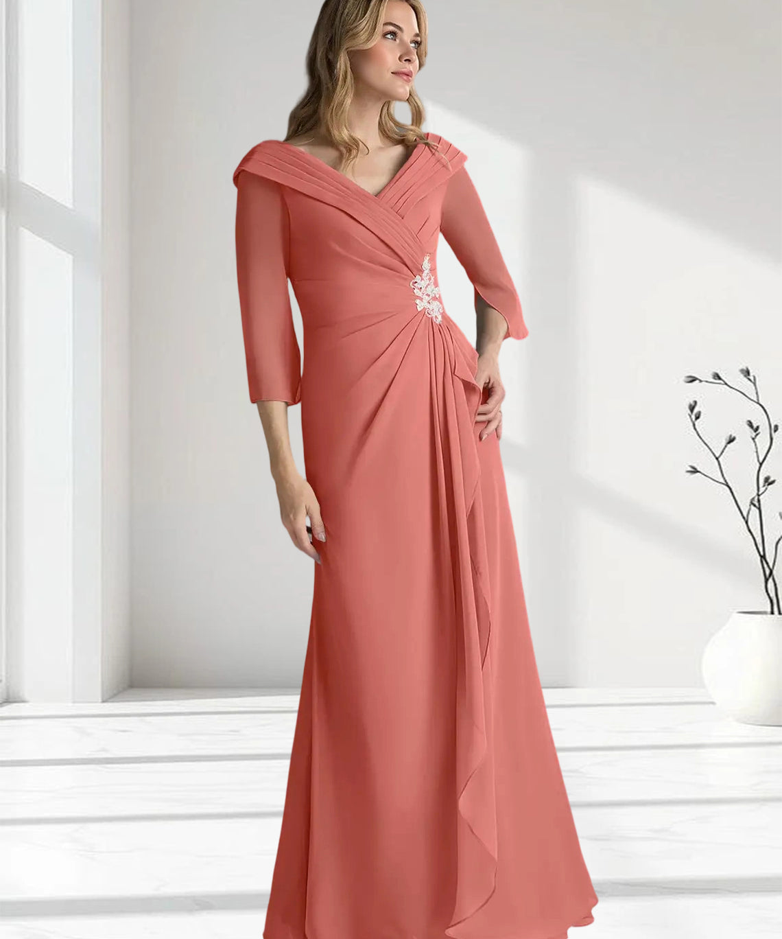 Augday Jaycee A-Line Chiffon Dress