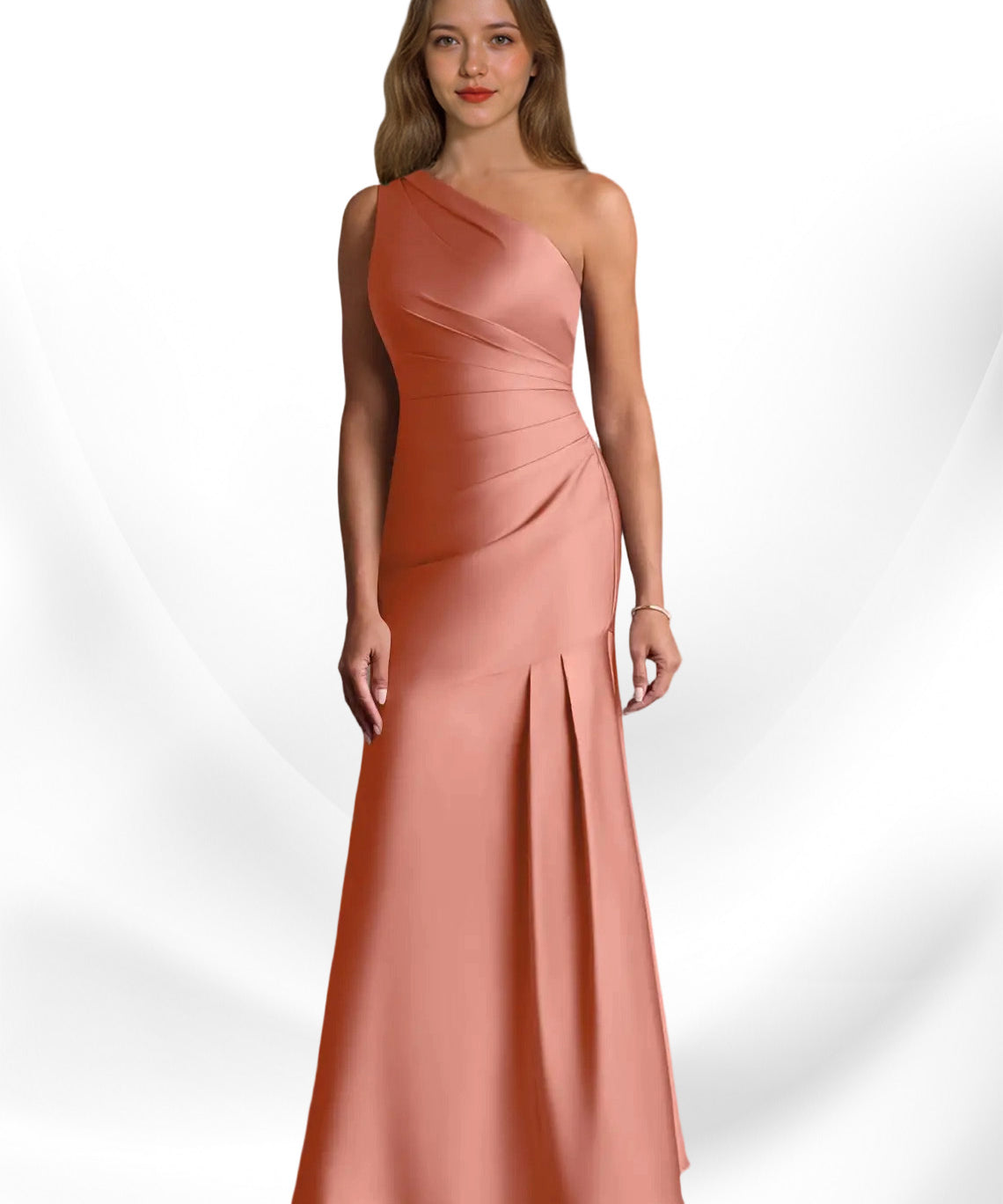 Augday Haifa Mermaid One Shoulder Stretch Satin Dress
