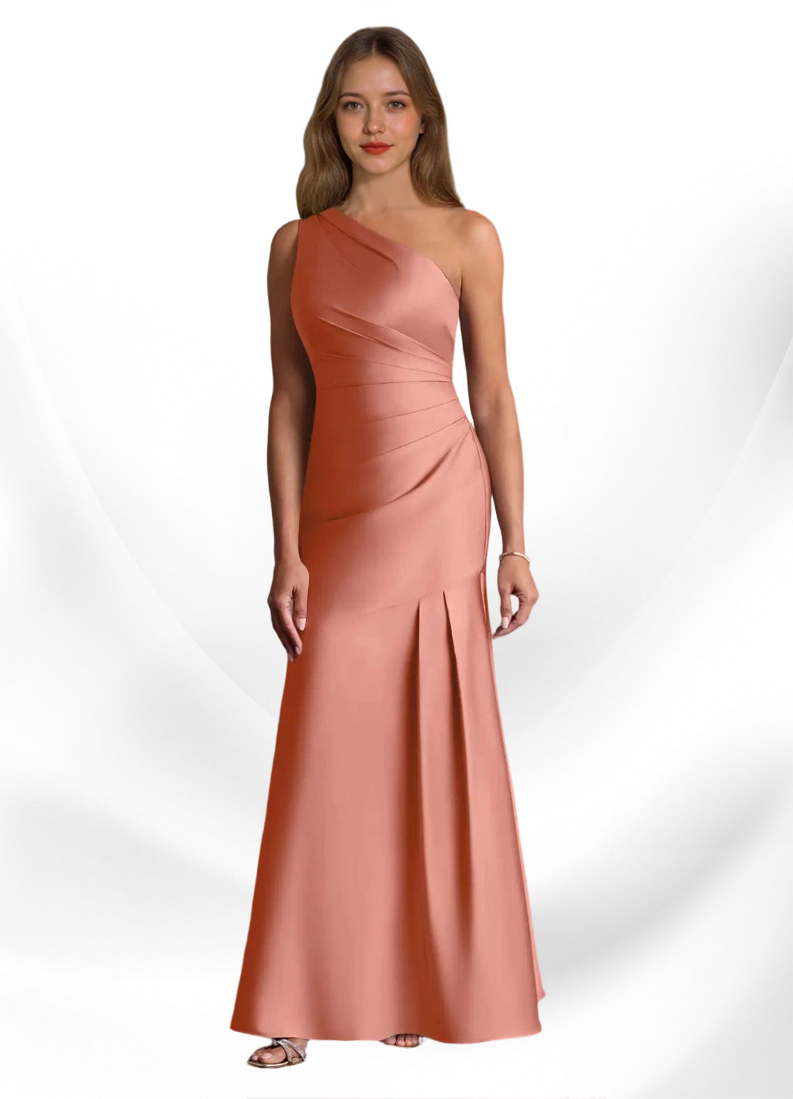 Augday Haifa Mermaid One Shoulder Stretch Satin Dress