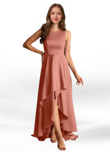 Augday Niles A-Line Trains Stretch Satin Dress