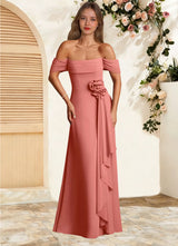 Augday Amherst A-Line Off the Shoulder Chiffon Dress
