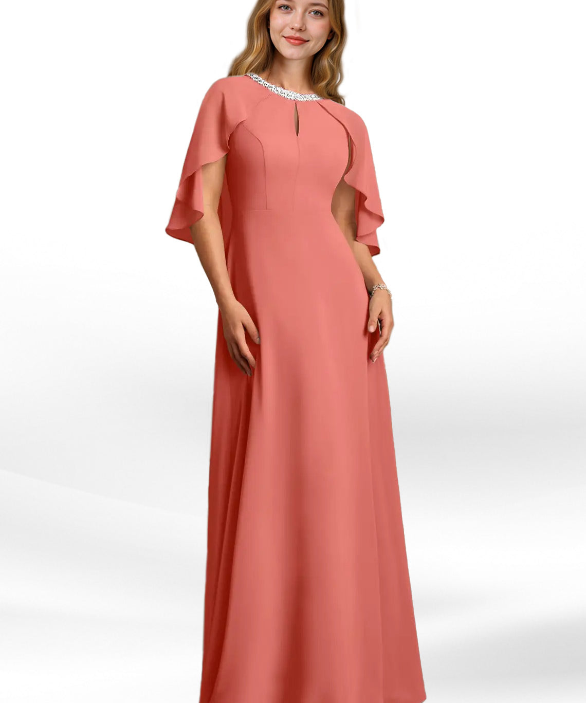 Augday Winnifred A-Line Beaded Chiffon Dress