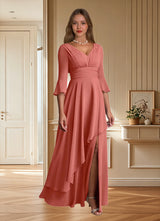 Augday Eire A-Line Pleated Chiffon Dress