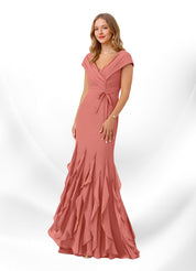 Augday Bailora Mermaid Ruched Chiffon Dress