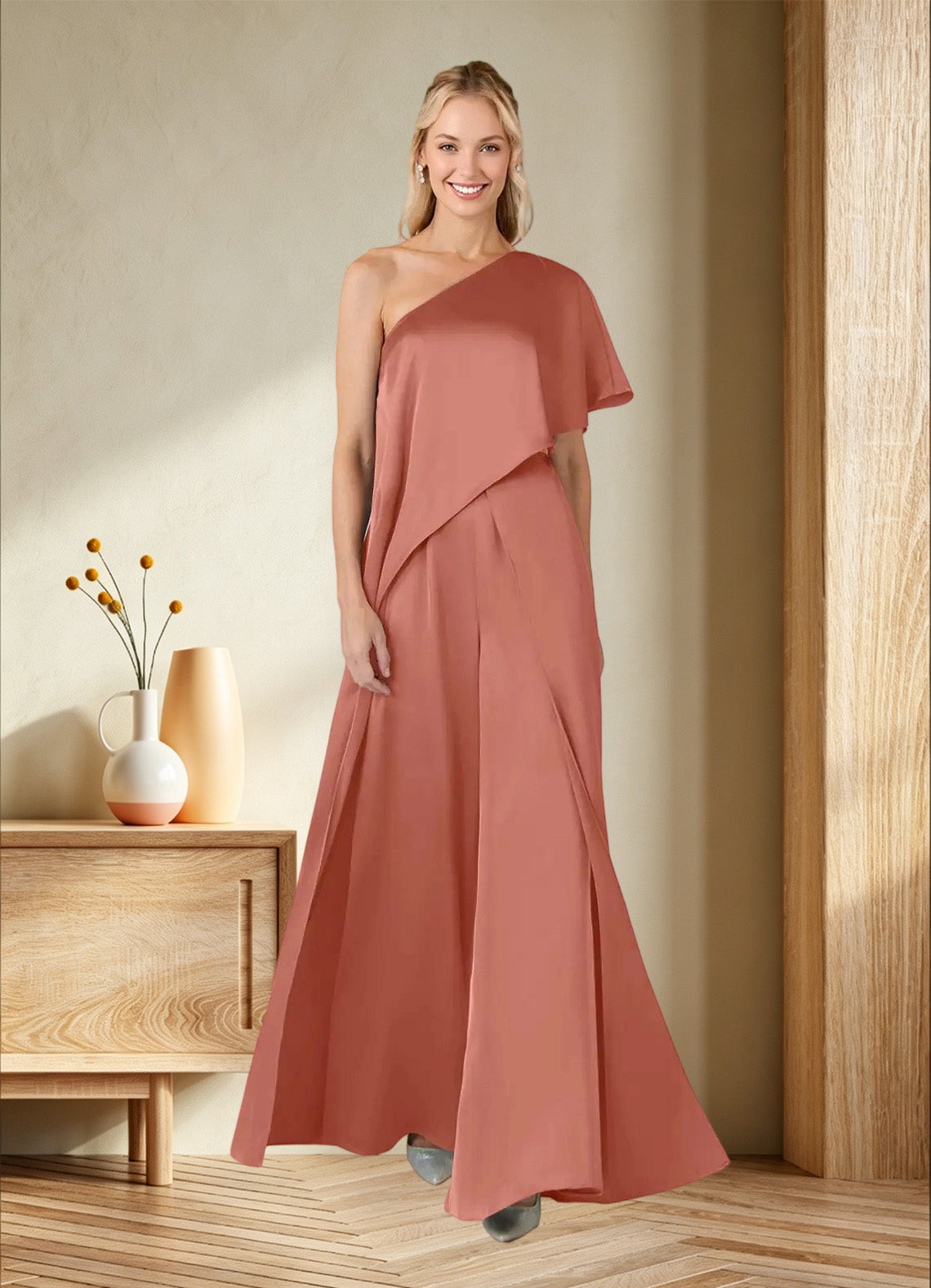 Augday Hagretta Jumpsuit/Pantsuit Stretch Satin Dress