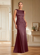 Augday Franny Sheath Lace Stretch Satin Dress