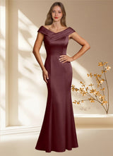 Augday Aberdeen Sheath Pleated Stretch Satin Dress
