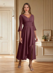 Augday Aerynne A-Line Pleated Chiffon Dress