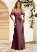 Augday Amherst A-Line Off the Shoulder Chiffon Dress