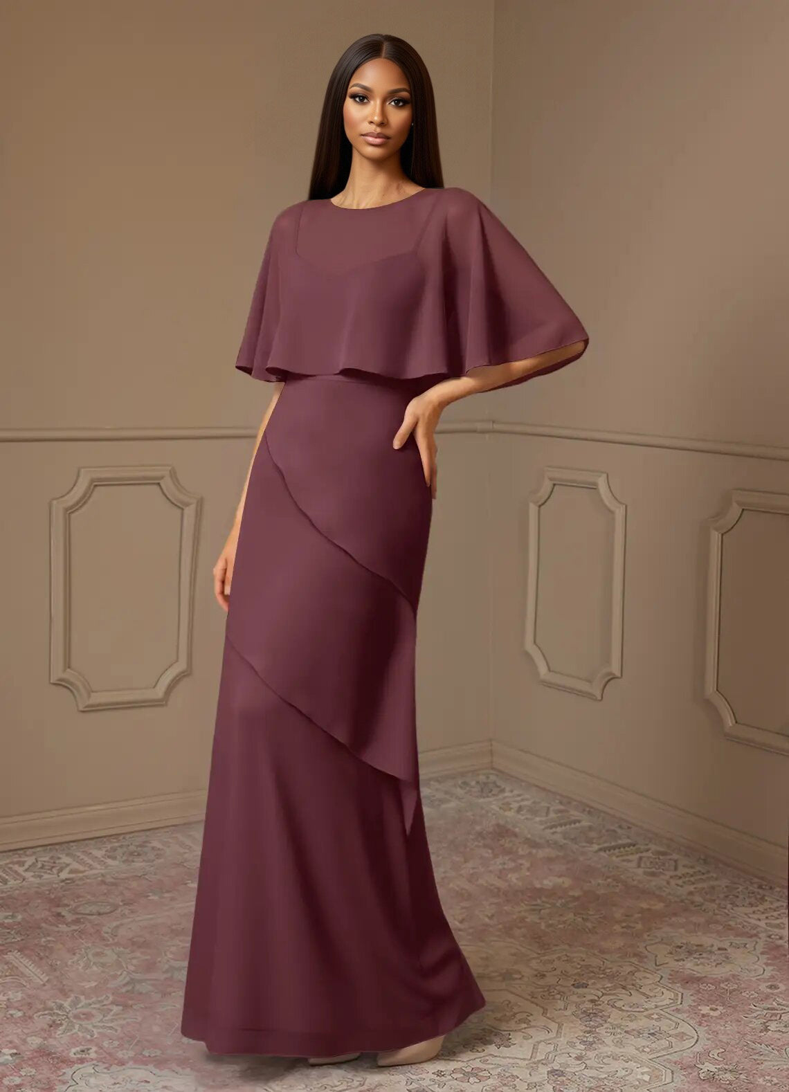 Augday Bowie A-Line Chiffon Dress