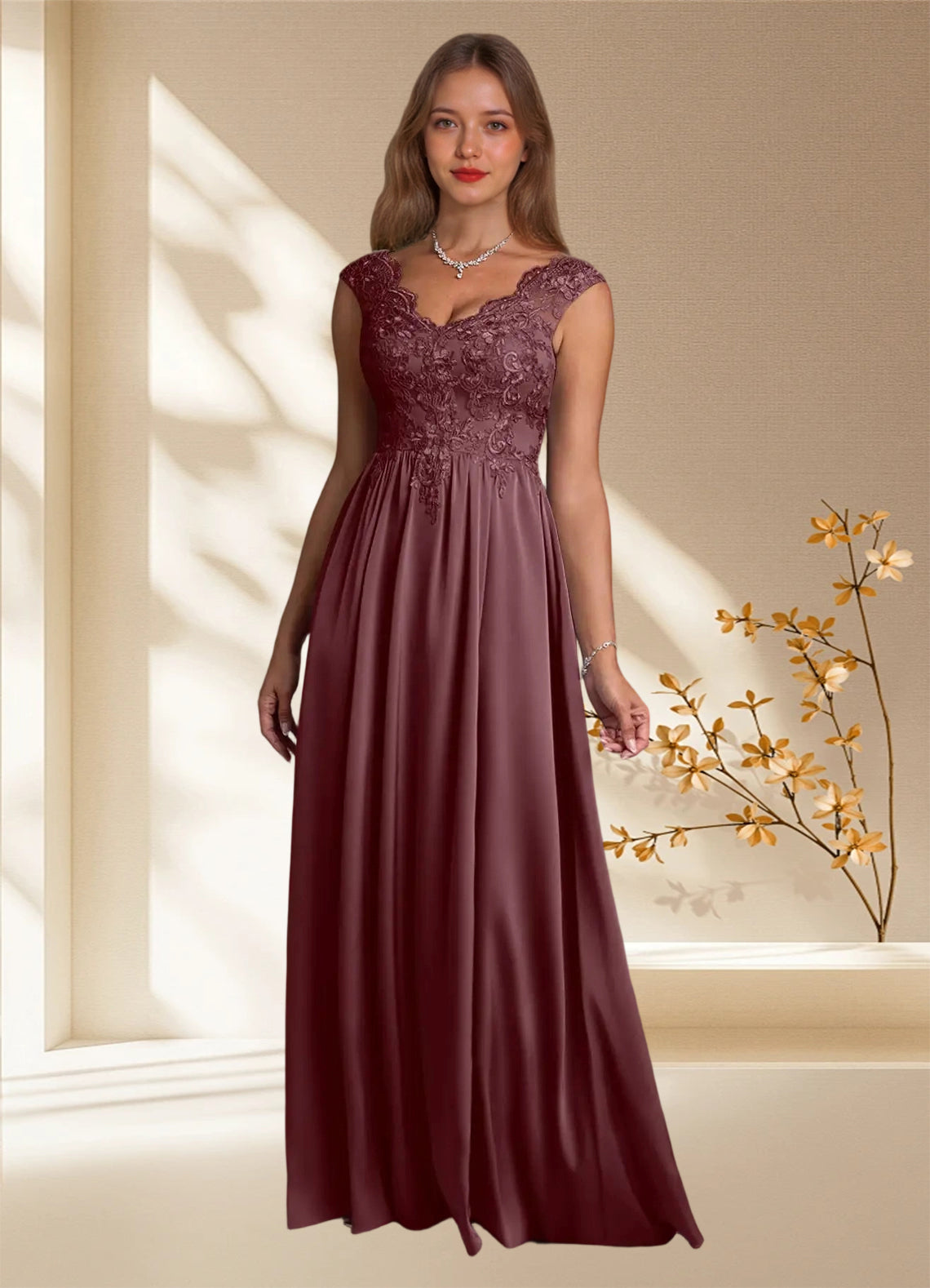 Augday Amethyst A-Line Lace Dress