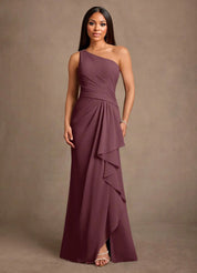 Augday Floy Sheath One Shoulder Chiffon Dress