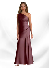 Augday Haifa Mermaid One Shoulder Stretch Satin Dress