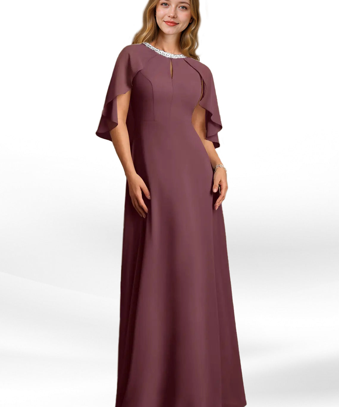 Augday Winnifred A-Line Beaded Chiffon Dress