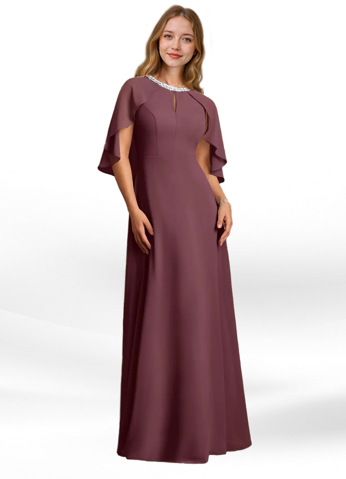 Augday Winnifred A-Line Beaded Chiffon Dress