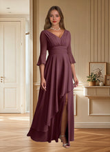 Augday Eire A-Line Pleated Chiffon Dress
