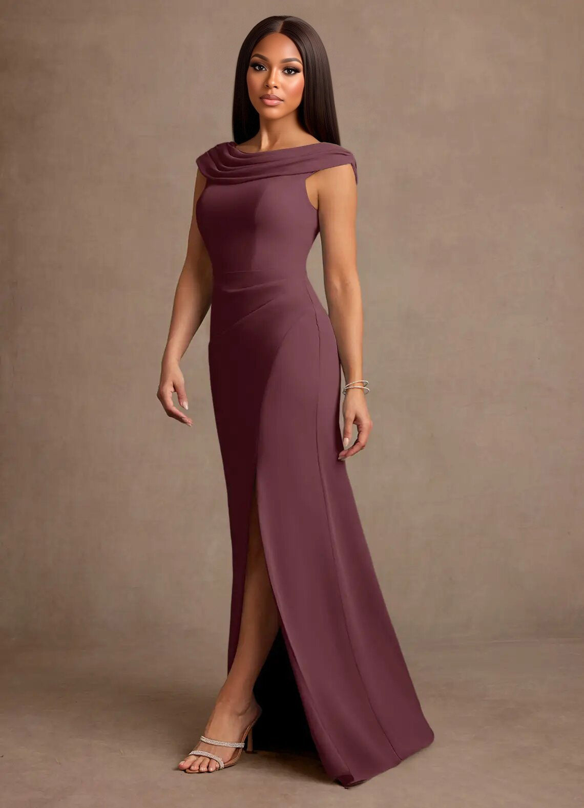 Augday Irvine A-Line Pleated Chiffon Dress