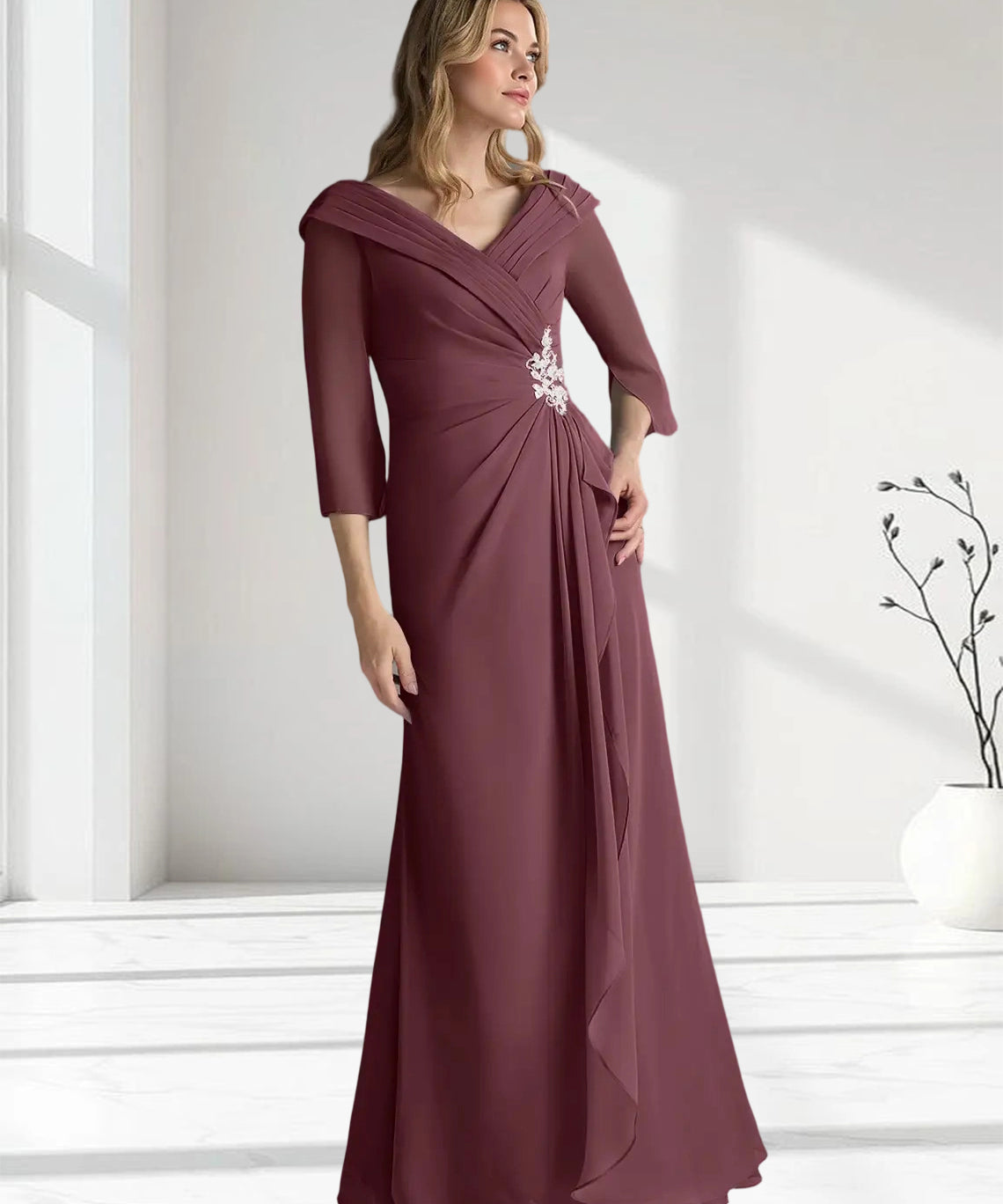 Augday Jaycee A-Line Chiffon Dress