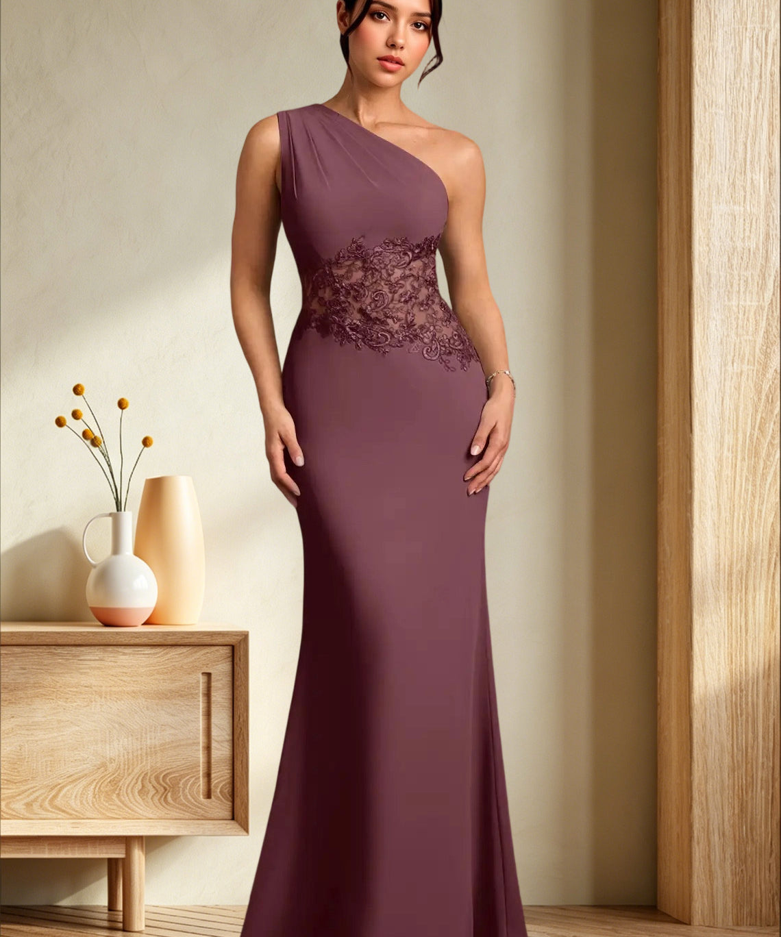Augday Kathie Mermaid Lace Chiffon Dress