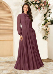 Augday Adellah A-Line Pleated Chiffon Dress