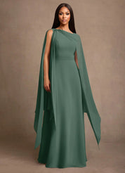 Augday Liddie A-Line Pleated Chiffon Dress