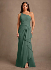 Augday Floy Sheath One Shoulder Chiffon Dress
