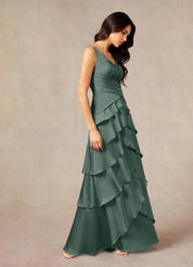 Augday Viola A-Line Pleated Stretch Satin Dress