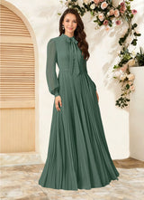Augday Adellah A-Line Pleated Chiffon Dress