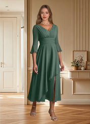 Augday Aerynne A-Line Pleated Chiffon Dress