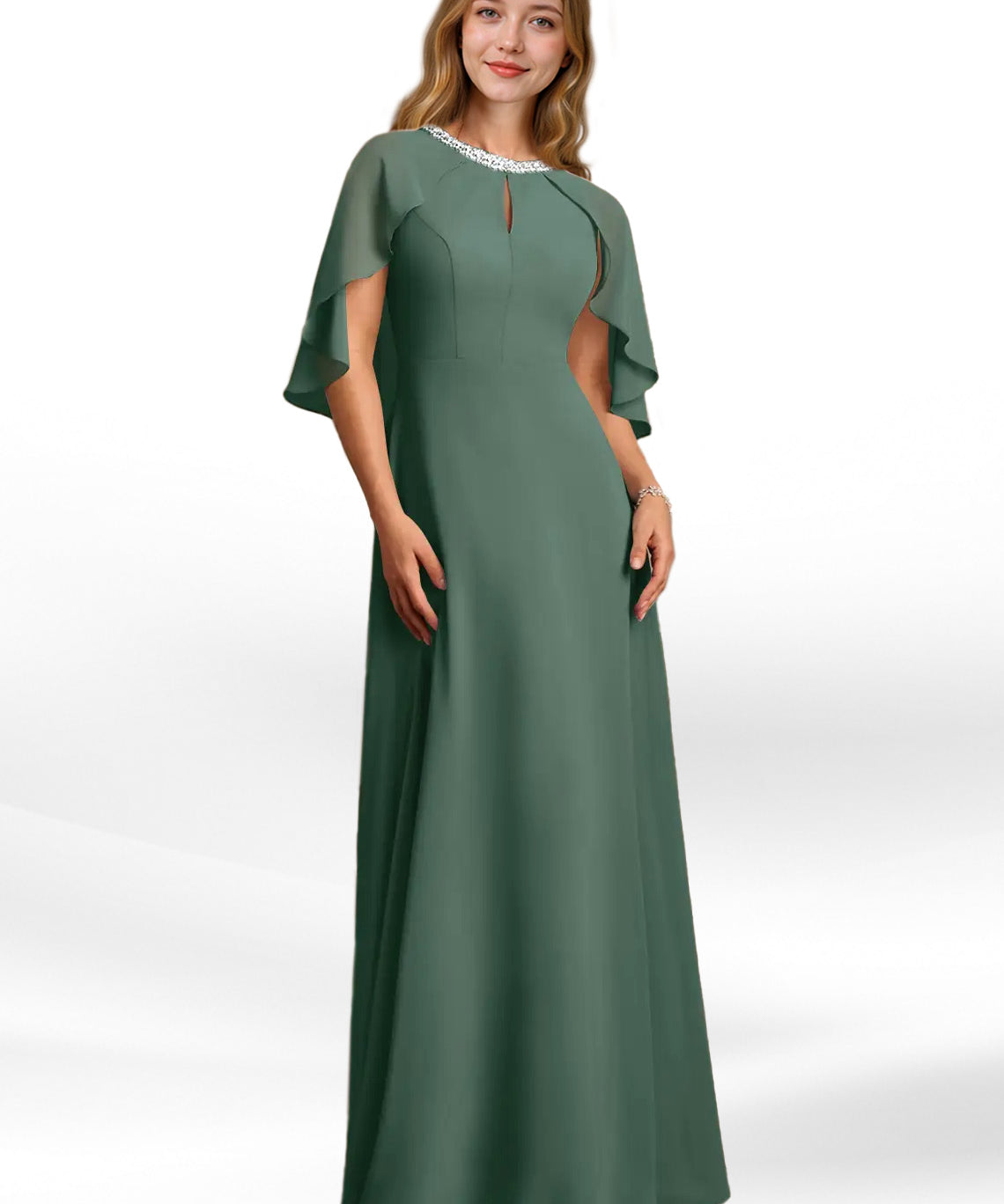 Augday Winnifred A-Line Beaded Chiffon Dress