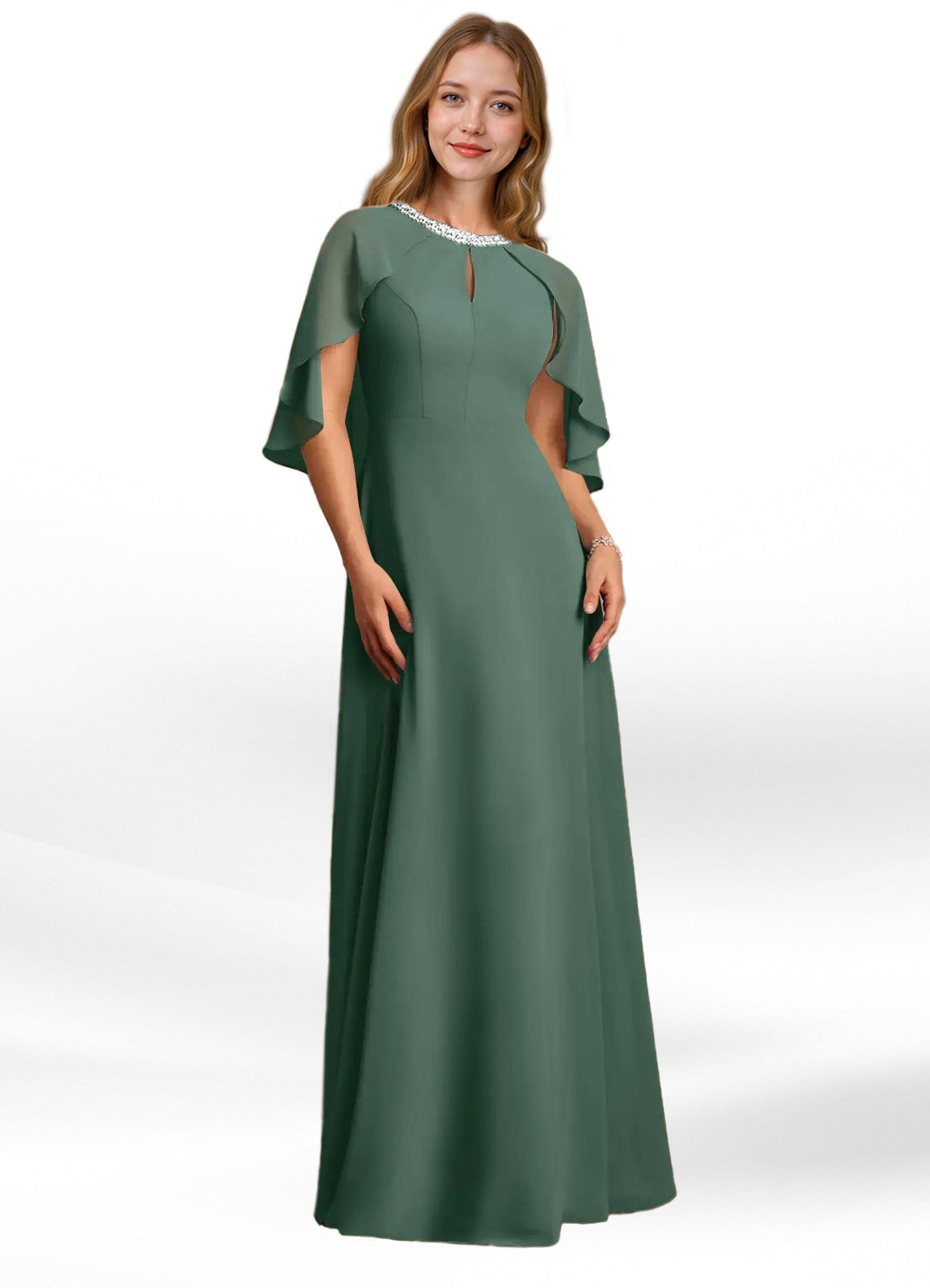 Augday Winnifred A-Line Beaded Chiffon Dress