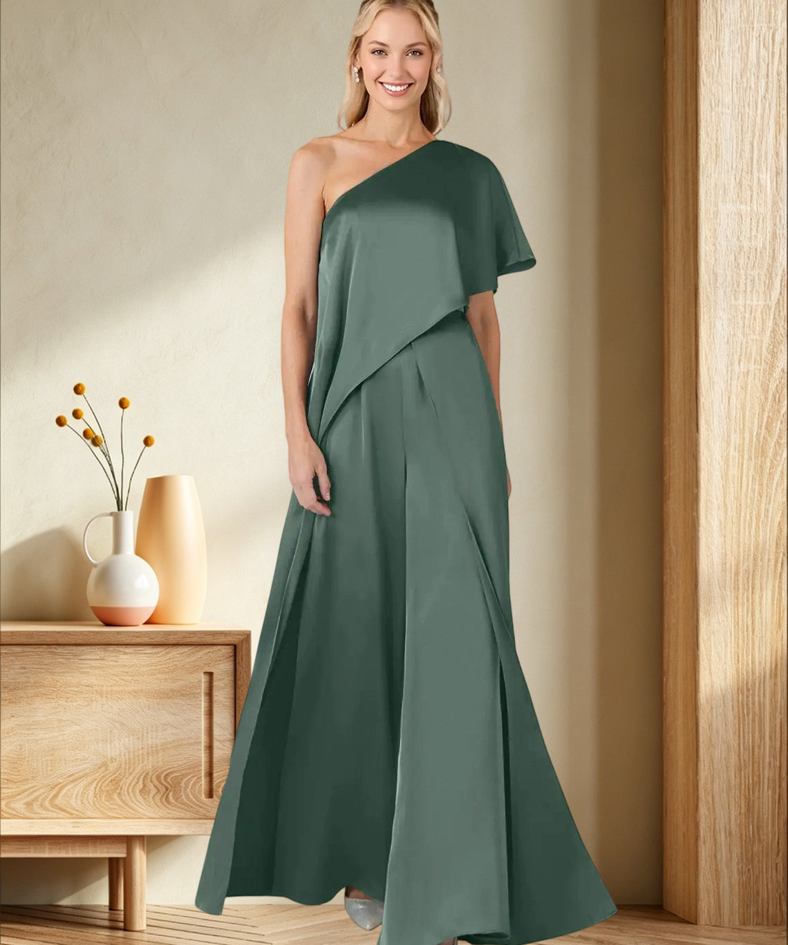 Pantsuit Stretch Satin Dress
