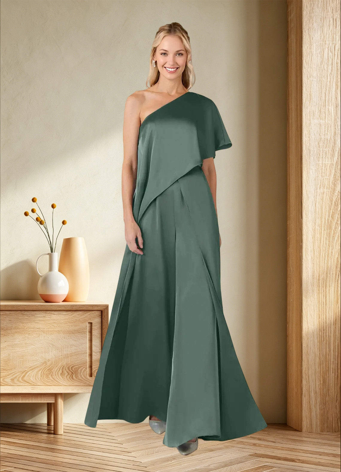 Augday Hagretta Jumpsuit/Pantsuit Stretch Satin Dress