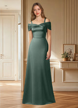 Augday Amelia A-Line Off the Shoulder Stretch Satin Dress