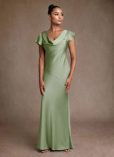 Augday Shelby Mother of the Bride Dresses Mermaid Pleated Stretch Satin Dress