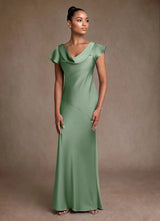 Augday Shelby Mother of the Bride Dresses Mermaid Pleated Stretch Satin Dress