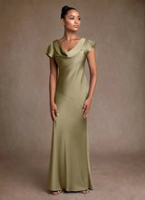 Augday Shelby Mother of the Bride Dresses Mermaid Pleated Stretch Satin Dress